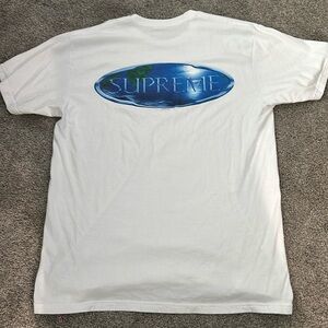 Supreme White Tee with Blue Logo